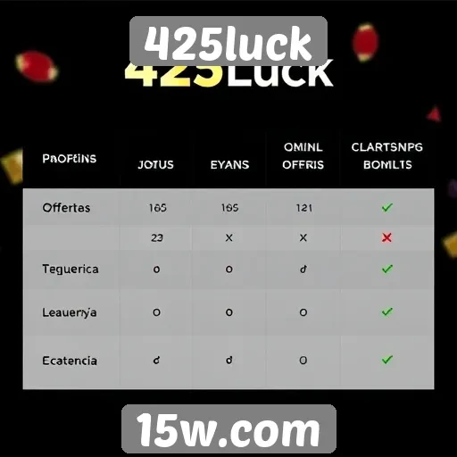 Comparativo entre 425luck e outros sites de jogos